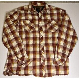 511 Tactical Men’s Pearl Snap Plaid Button Up Shirt Conceal Carry Size Medium